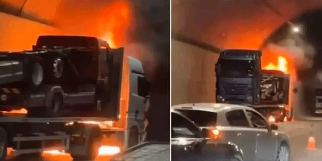 Pendik’te Sabiha Gökçen Tüneli’nde Otomobil Yangını: Trafik Durdu, Araç Kül Oldu