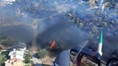 İzmir Dikili'de Orman Yangını Çıktı Havadan ve Karadan Müdahale Ediliyor