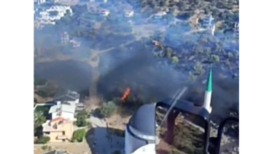 İzmir Dikili'de Orman Yangını Çıktı Havadan ve Karadan Müdahale Ediliyor