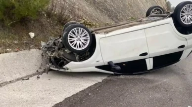Buldan Karayolunda Korkutan Kaza! Yağış Yolu Kayganlaştırdı
