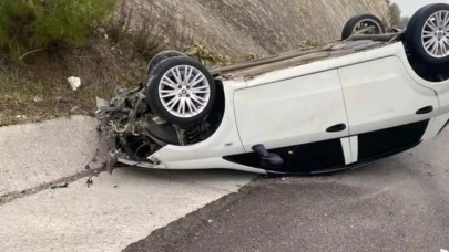 Buldan Karayolunda Korkutan Kaza! Yağış Yolu Kayganlaştırdı